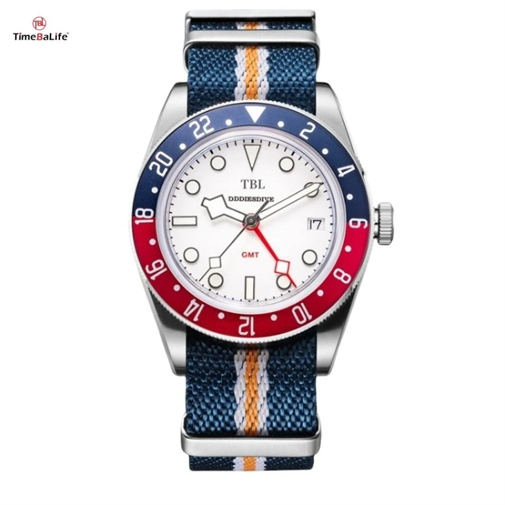 GMT herenhorloge aangepast NH34-uurwerk
