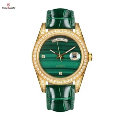 Aangepaste Malachiet Automatische Horloge