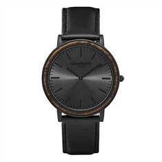 Alle Zwarte Horloge Houten Bezel Case Echte Lederen Band Koelt Fashion Sport Boys Tieners Mannen Horloges
