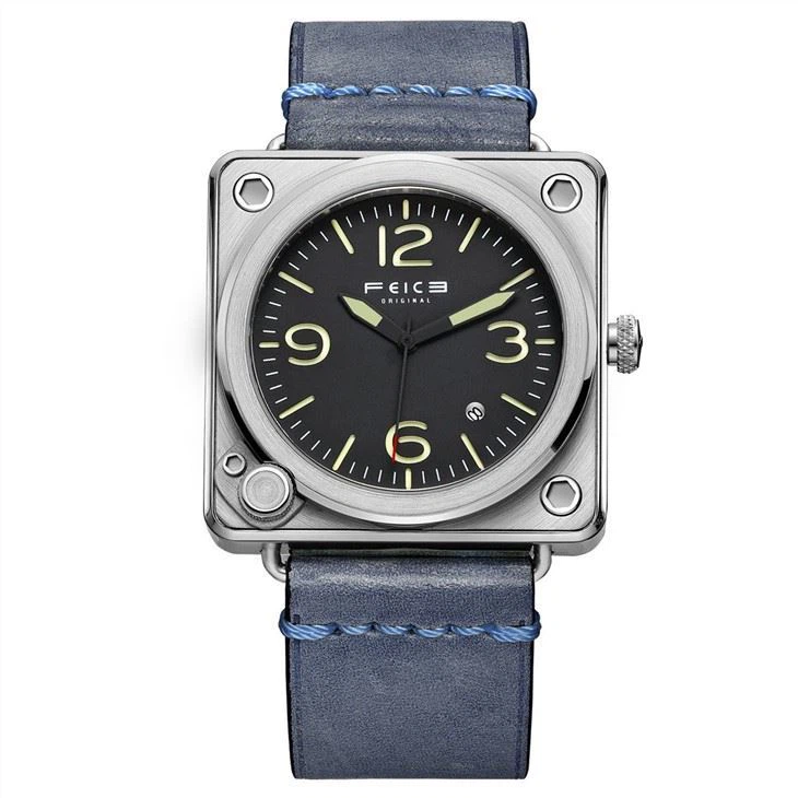 Vierkante waterdichte automatische mechanische horloge